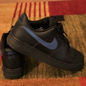 Black and Blue Nike Air Force 1
